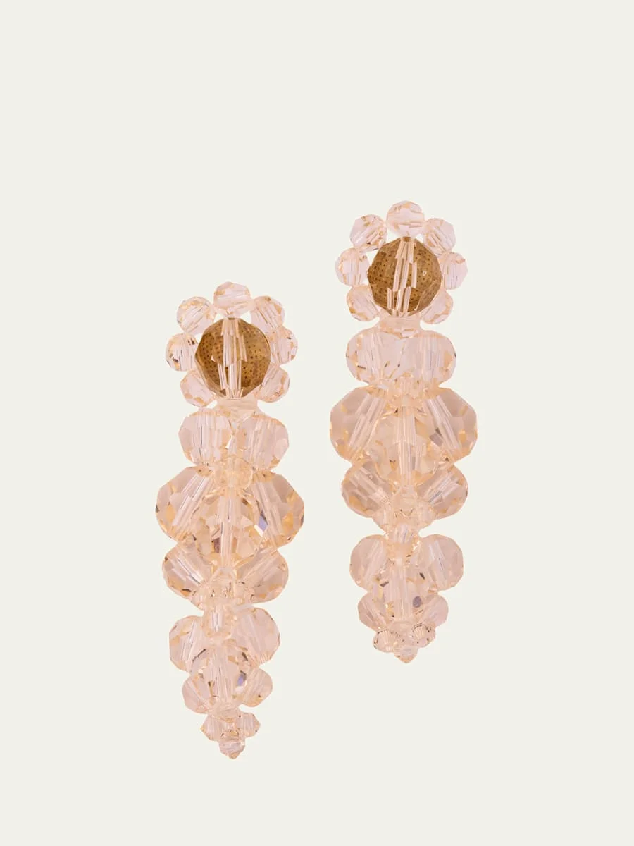 Mini Cluster Earrings, Green - 1