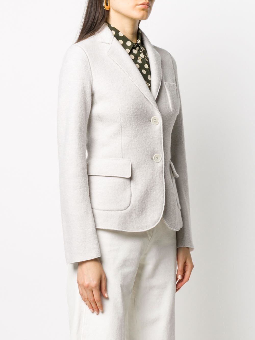 fitted wool blazer - 3