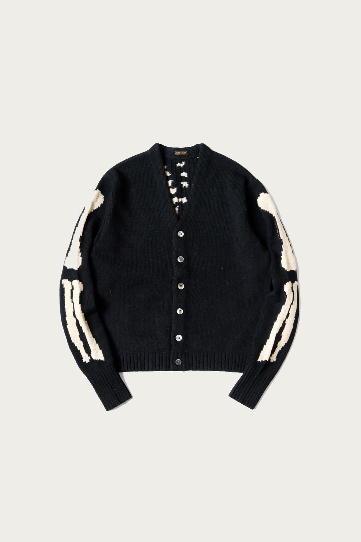 5G Wool Bone Short Cardigan - Black - 1