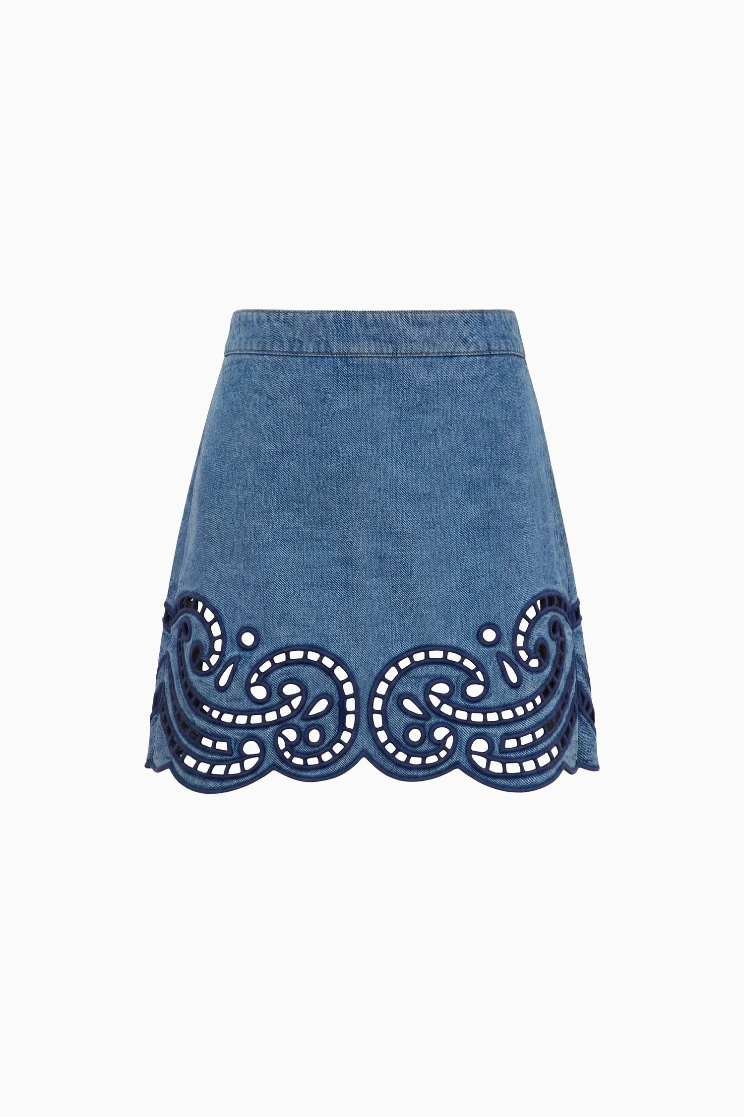 The Cadiz Eyelet Denim Skirt - 1