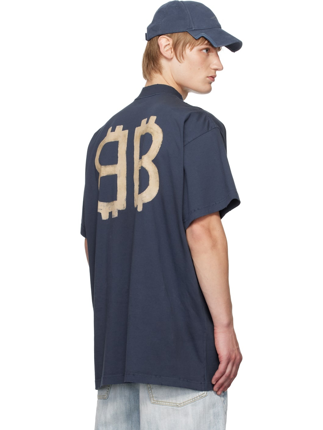BALENCIAGA Blue Crypto T-shirt | REVERSIBLE
