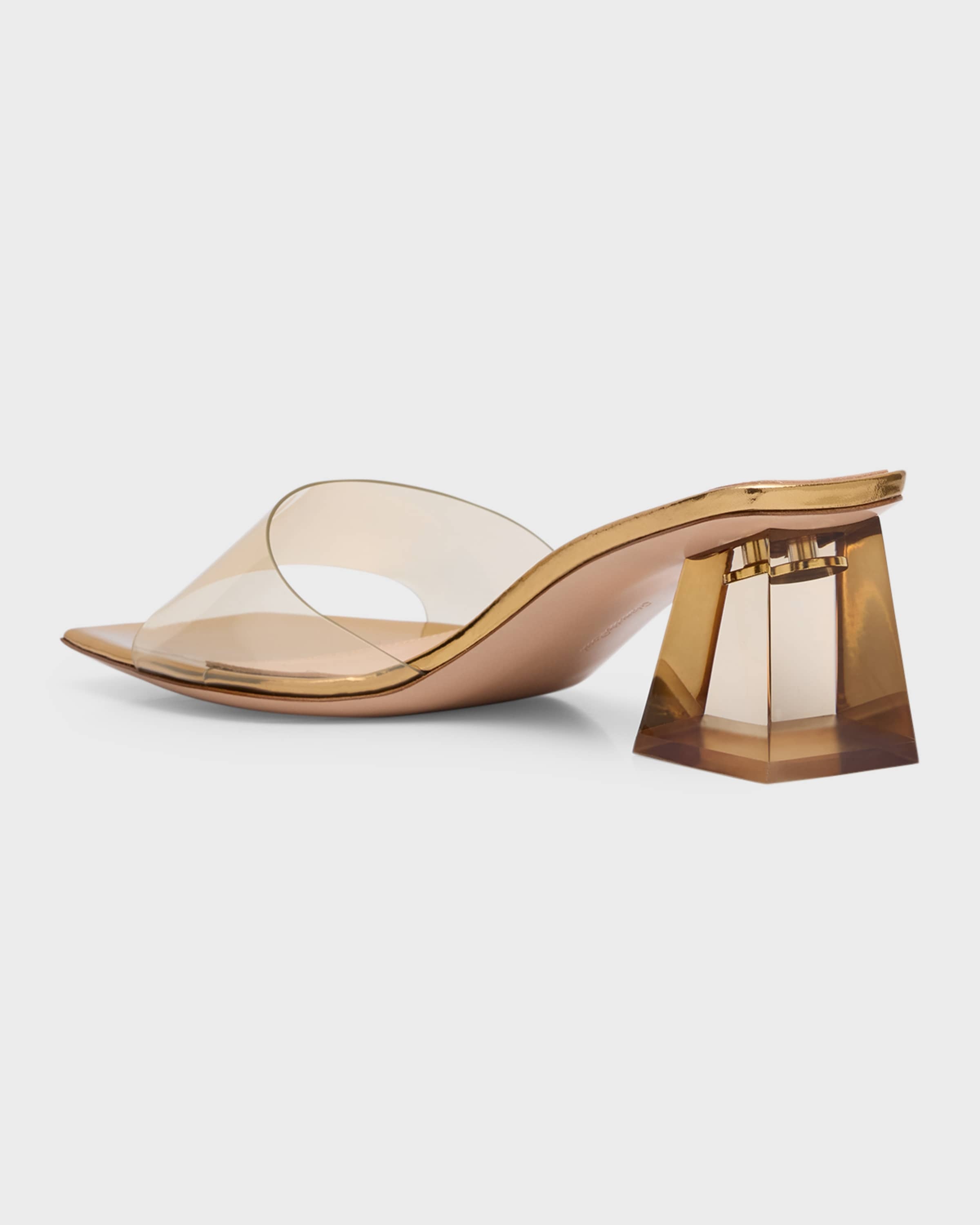 Transparent Block-Heel Mule Sandals - 2