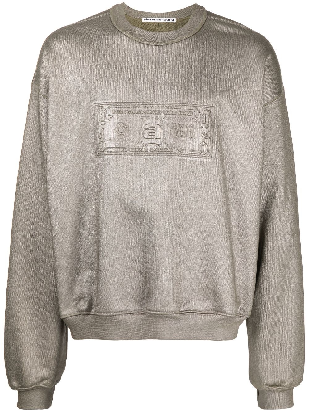 logo-embossed metallic-finish sweatshirt - 1
