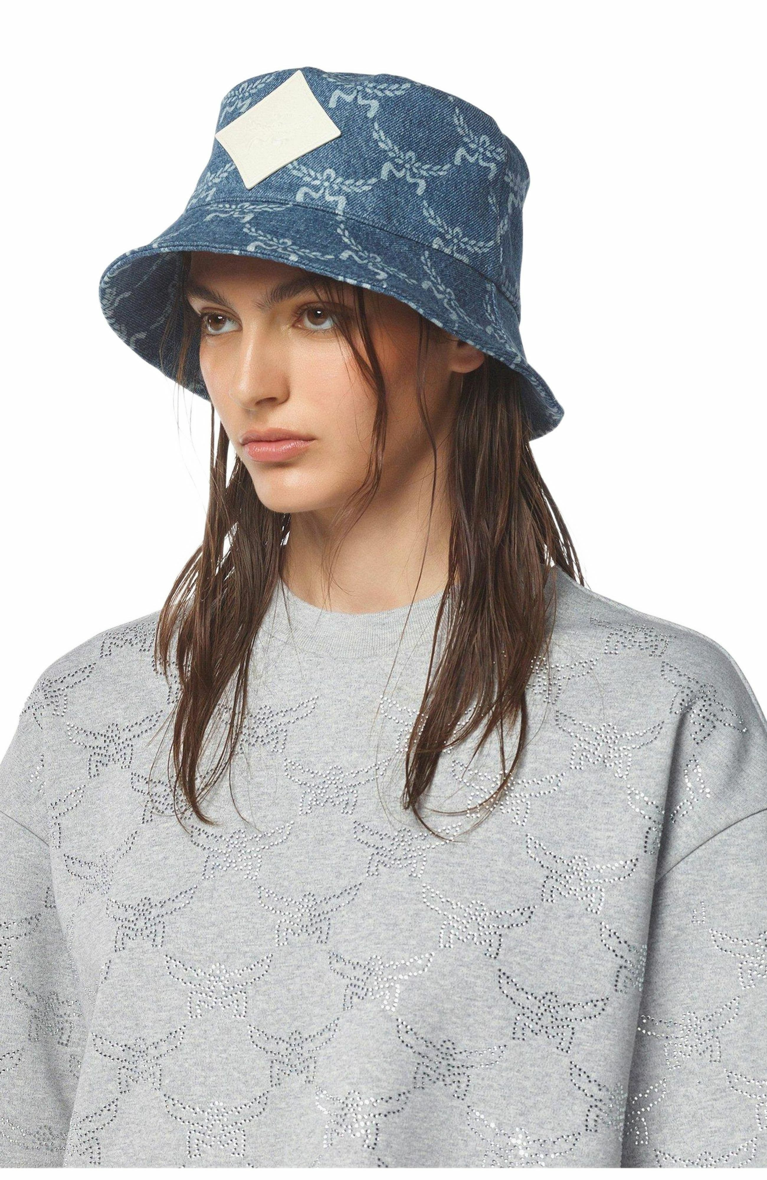 MCM Lauretos Denim Bucket Hat in Electric Lilac at Nordstrom - 4