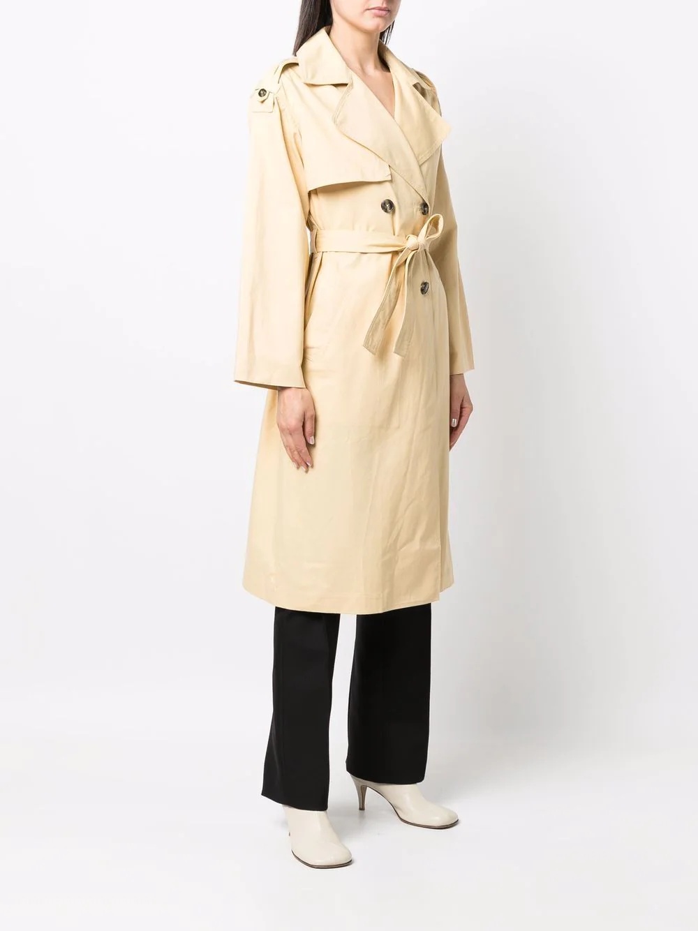 tied-waist trench coat - 3