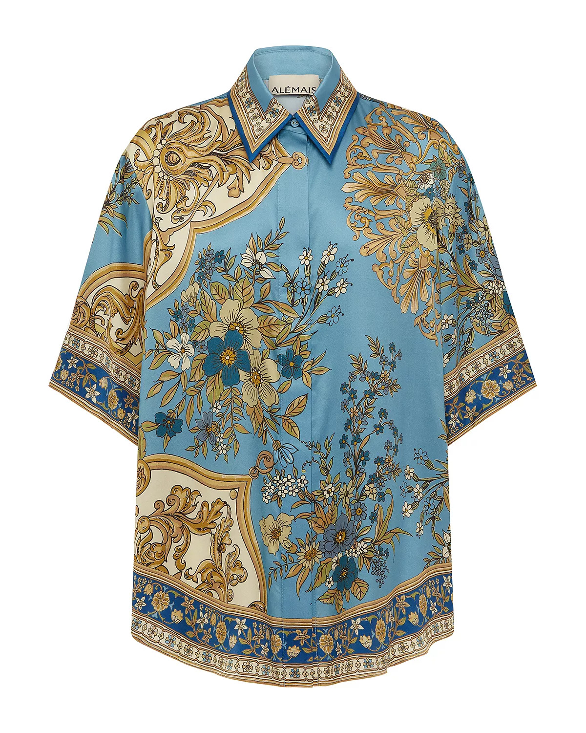 Cassie Silk Brocade Shirt - 8