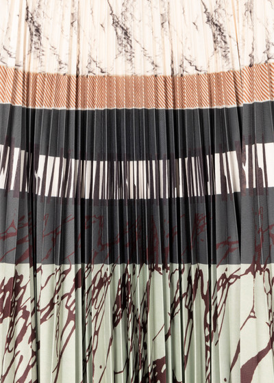 Paul Smith 'Assembled Stripe' Pleated Midi Skirt outlook