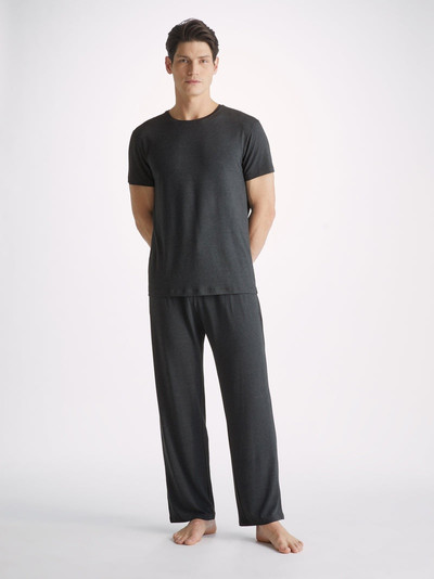Derek Rose Men's Lounge Trousers Marlowe Micro Modal Stretch Anthracite outlook