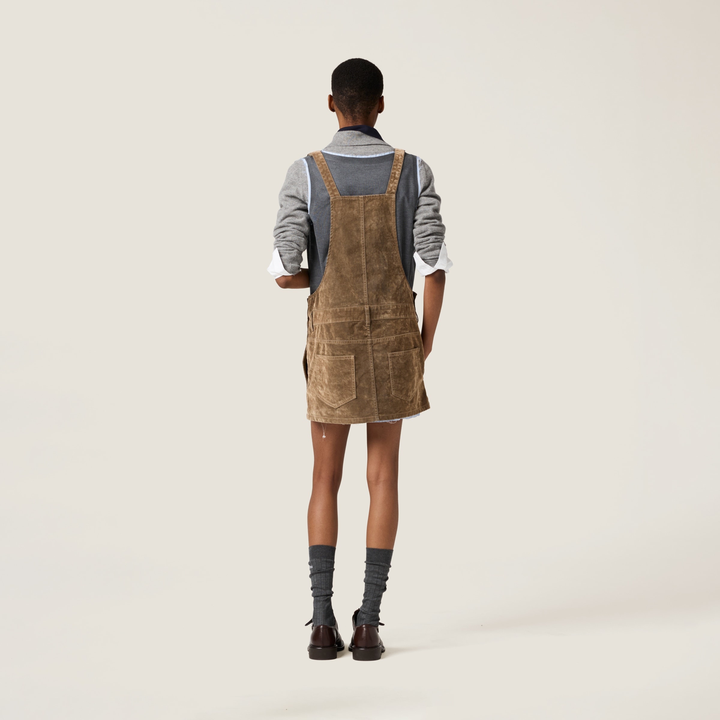 Washed flocked chambray mini-dress - 3