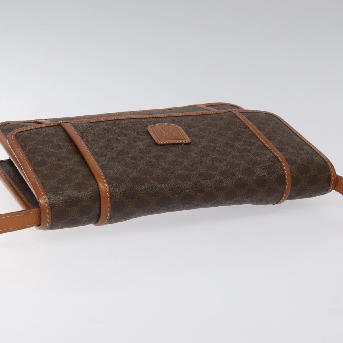 CELINE Macadam Canvas Shoulder Bag Pvc Leather Brown - 6