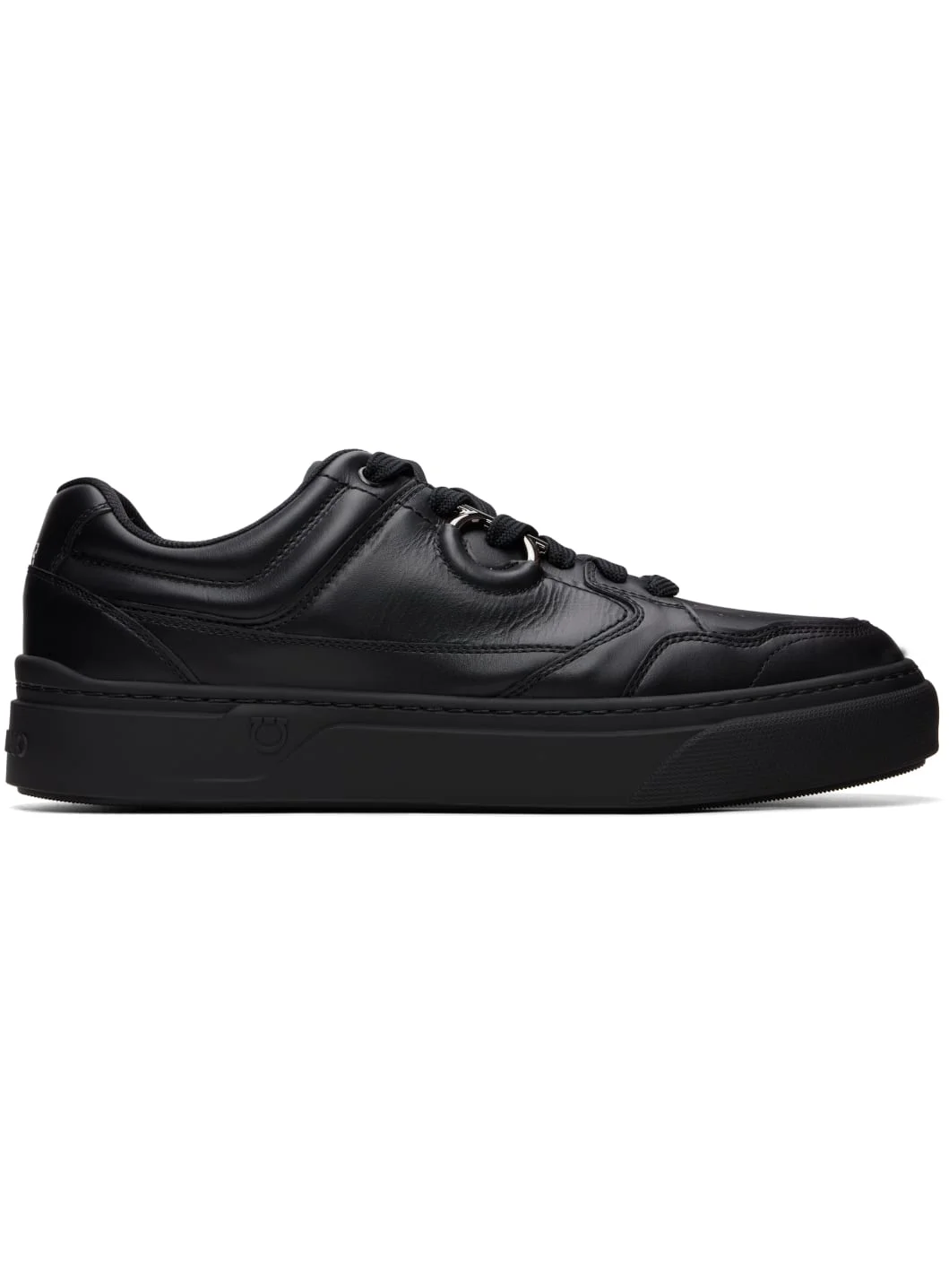 Black Gancini Leather Sneakers - 1