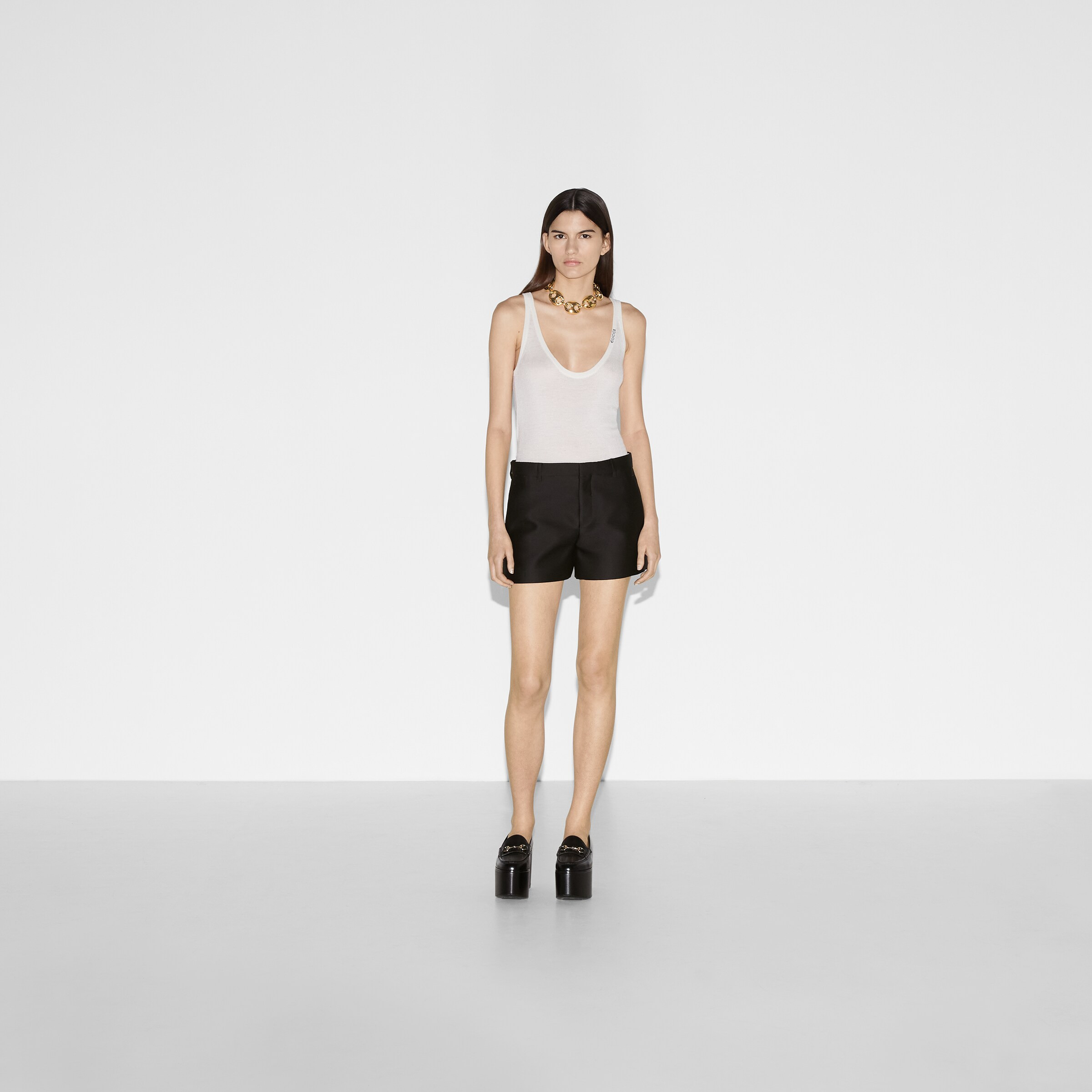 Wool silk gabardine shorts - 2