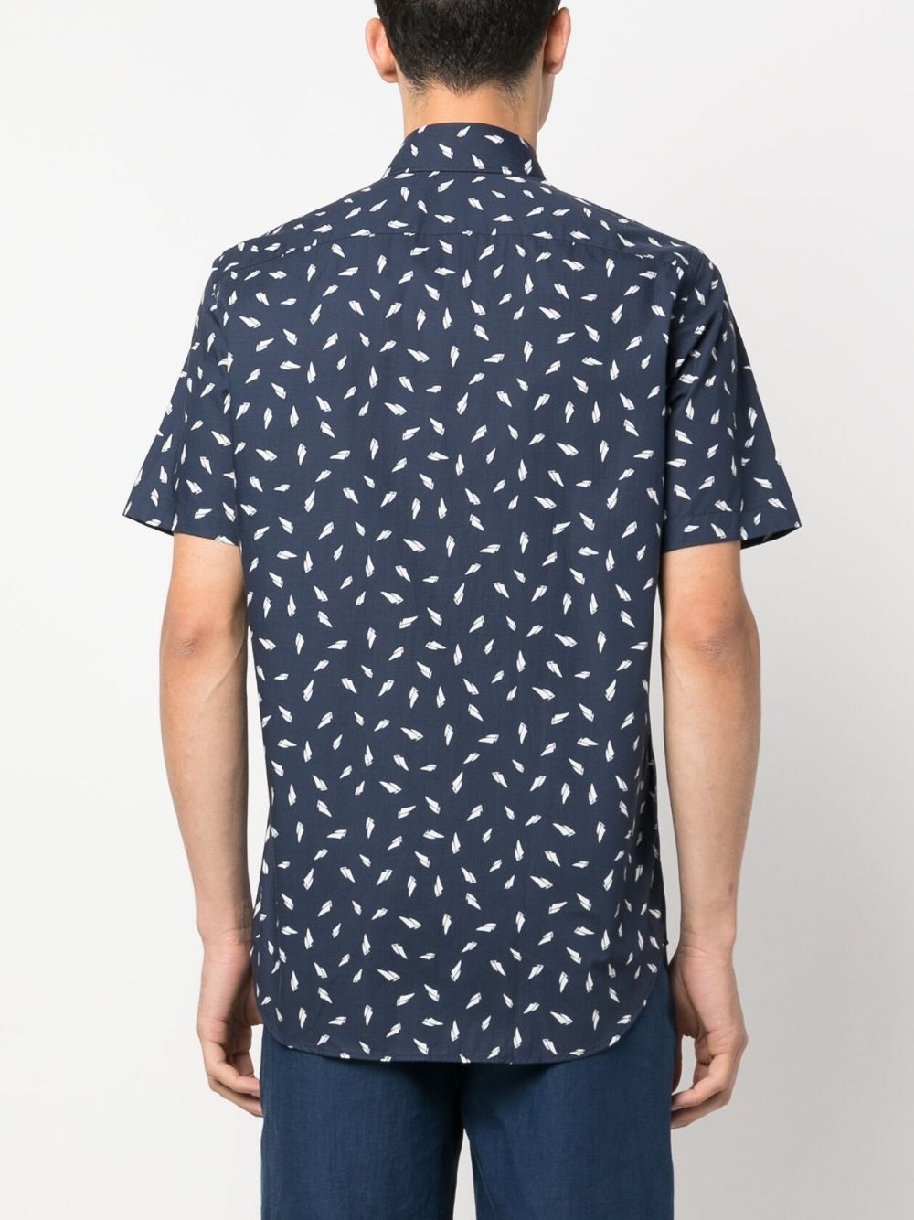 pattern-print cotton shirt - 4