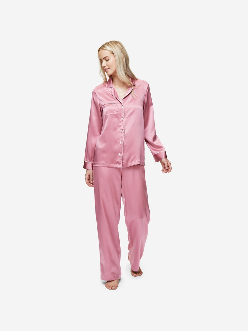 Derek Rose Women's Pyjamas Bailey Silk Satin Rose Pink outlook