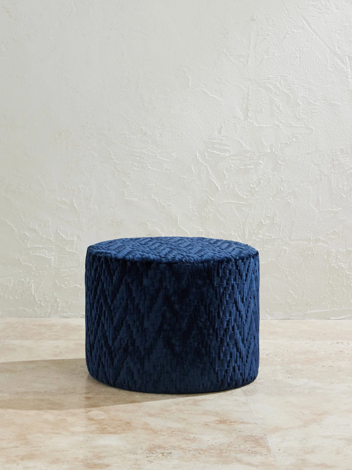 Fossile Plush-Jacquard Pouf - 1