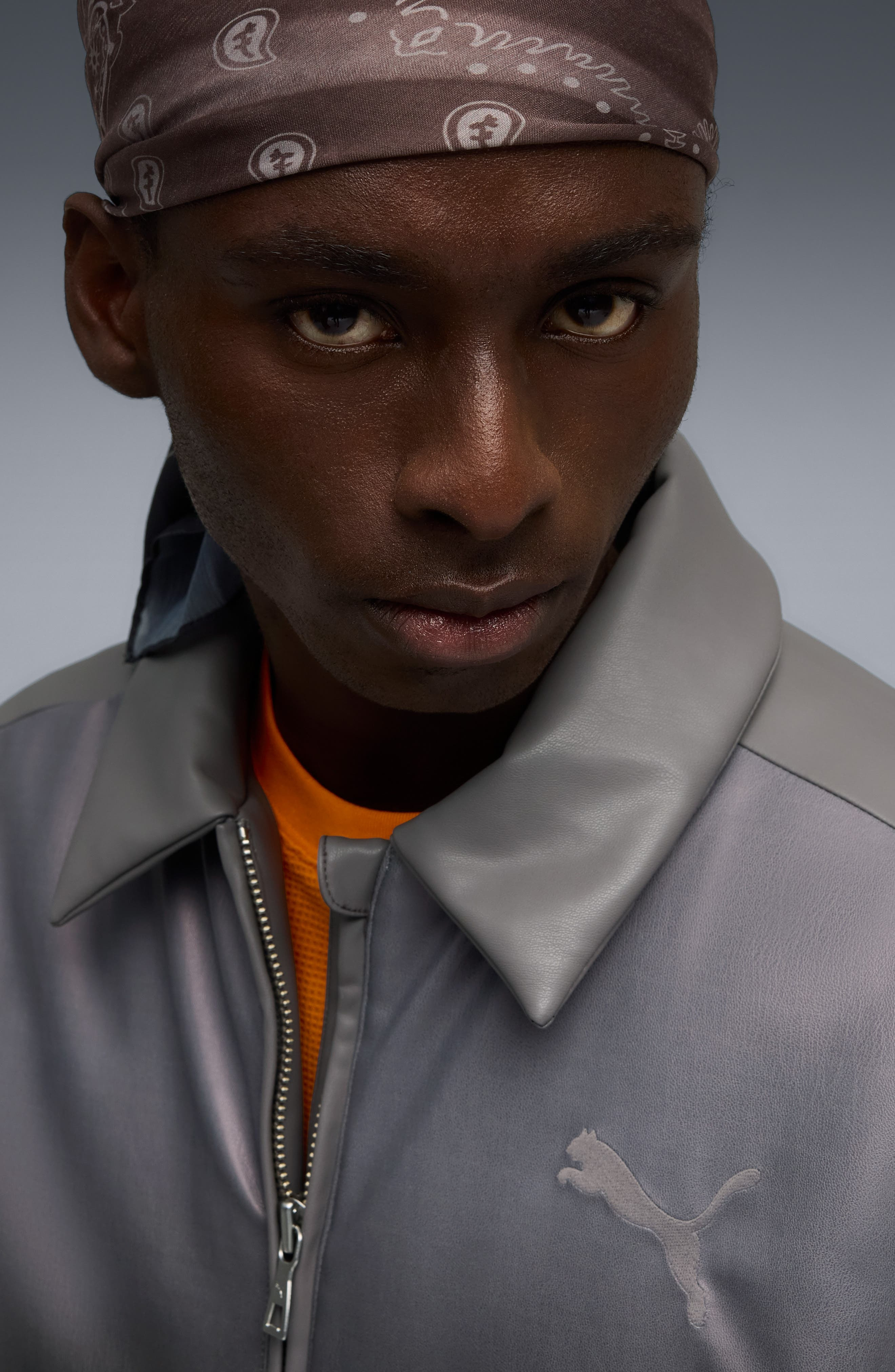 PUMA Oversize Faux Leather Bomber Jacket in Shadow Gray at Nordstrom - 6