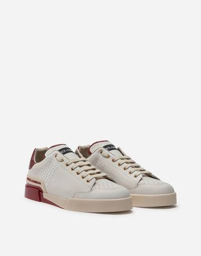 Dolce & Gabbana Calfskin nappa Portofino sneakers with painted sole outlook