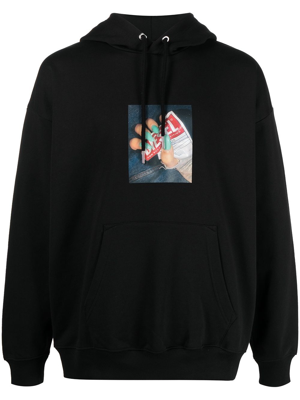 Transfer print hoodie - 1