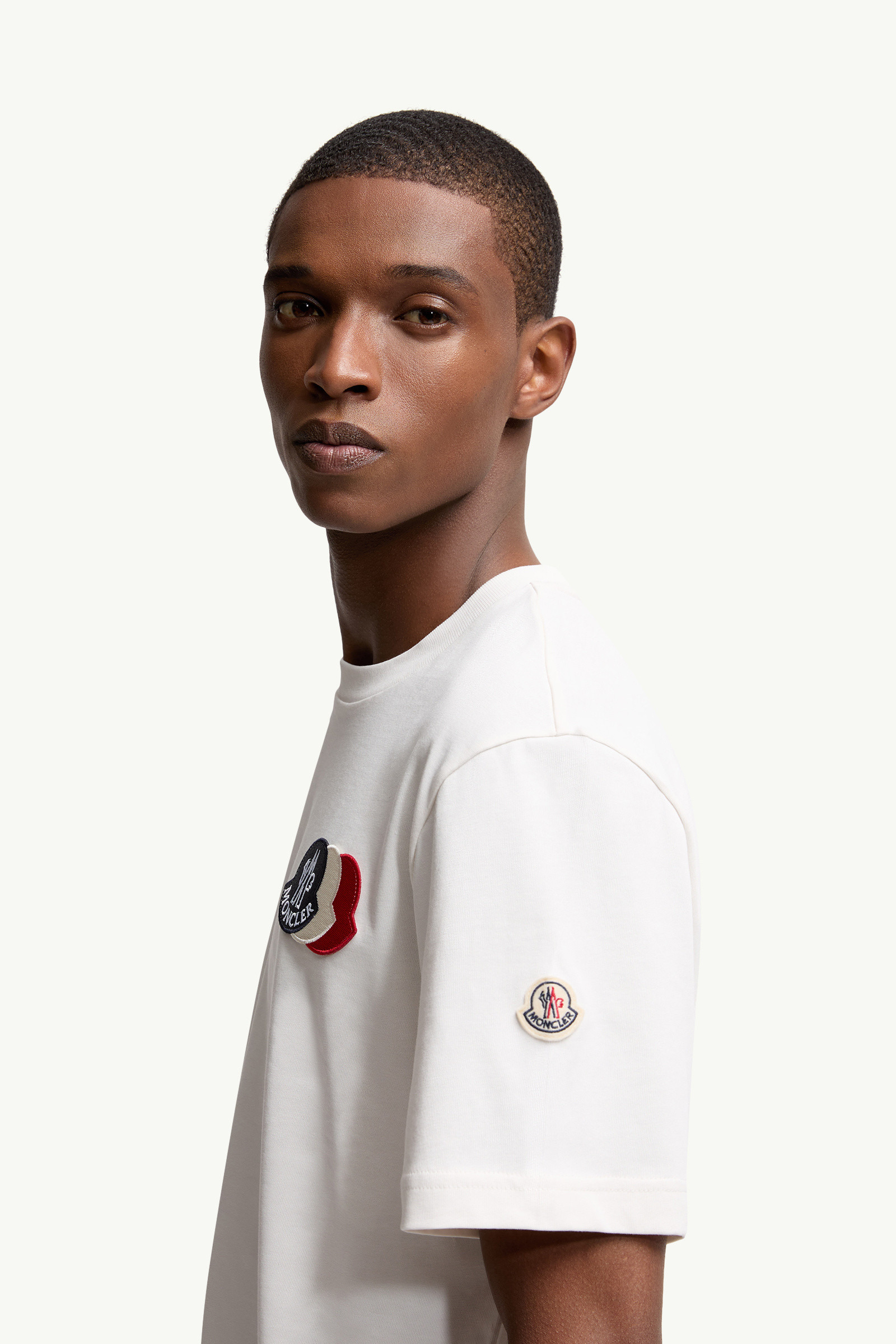 Embroidered Tricolor Logo Cotton T-Shirt - 4