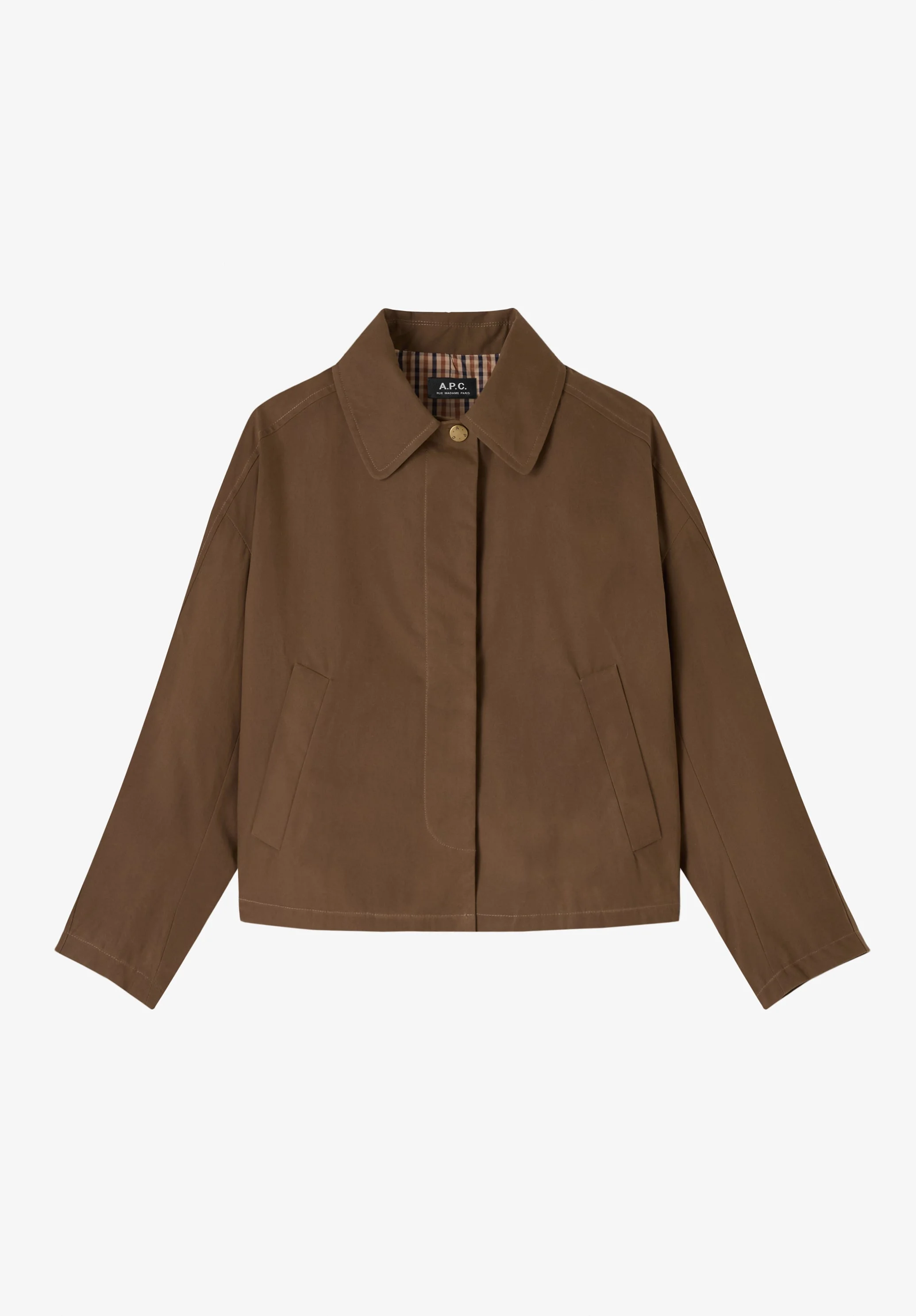 BECCA JACKET - KHAKI RAIN JACKET IN WAXED COTTON - 1