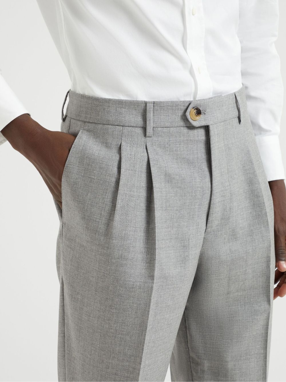 pleat-detail tailored trousers - 5