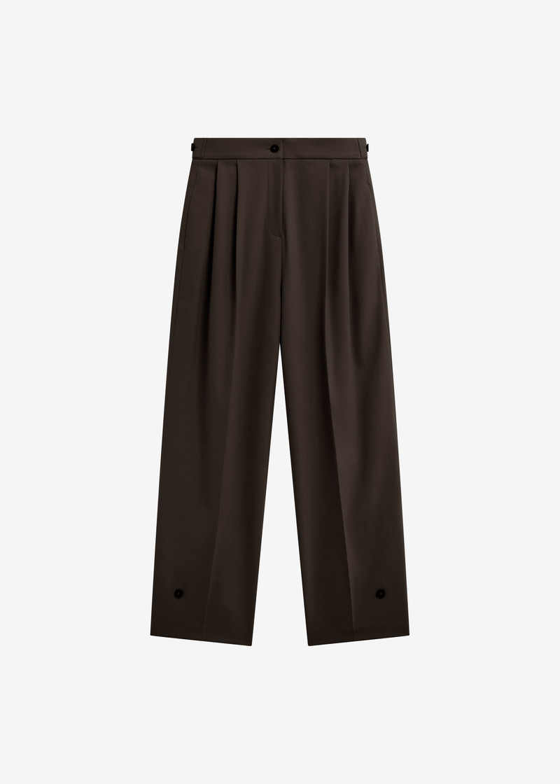 Doyer Pleated Trousers - Brown - 1