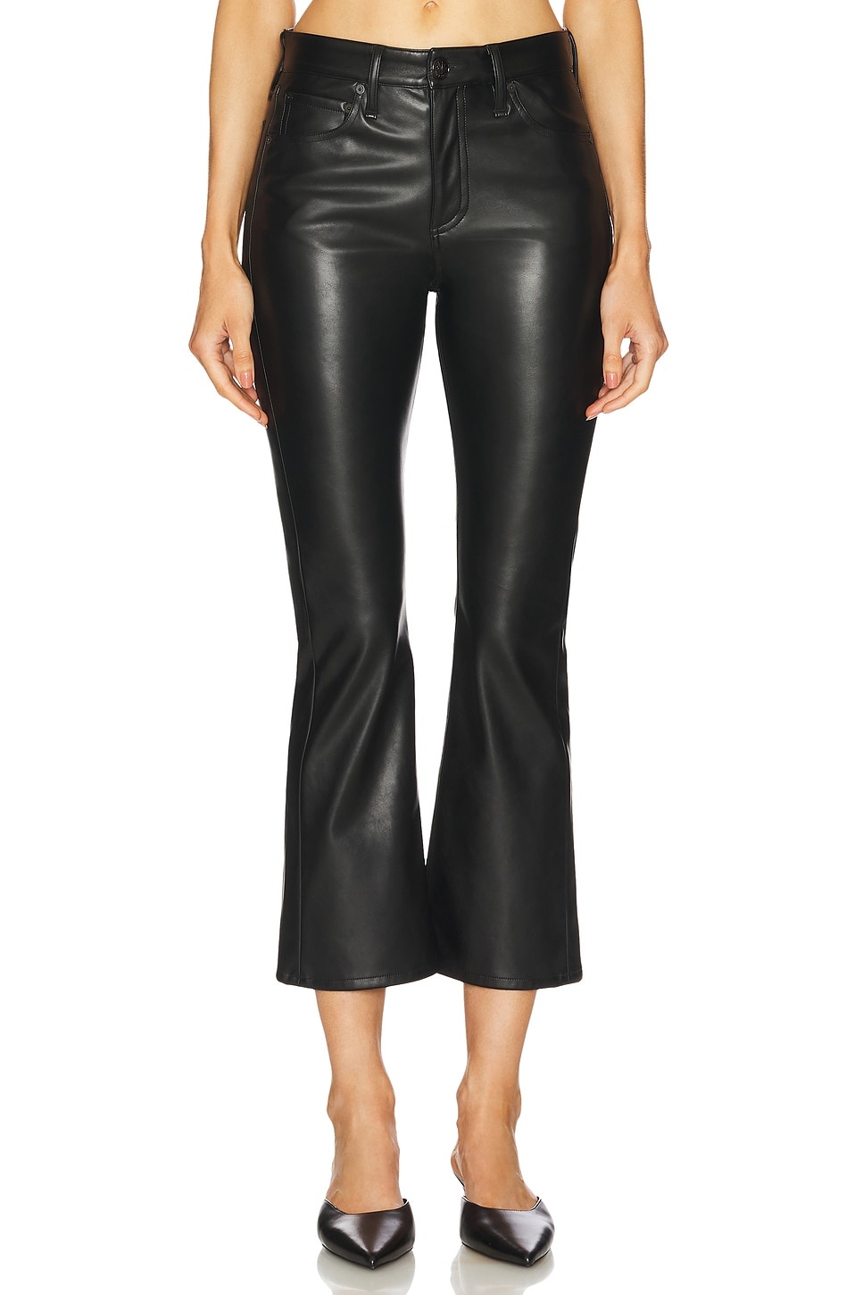 Peyton Faux Leather Flare Pant - 1