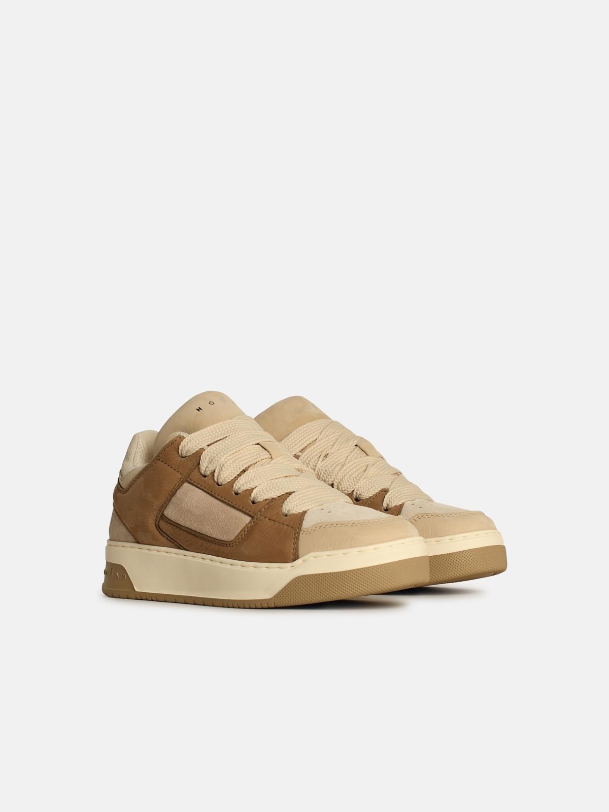 'H667' BEIGE LEATHER SNEAKERS - 2