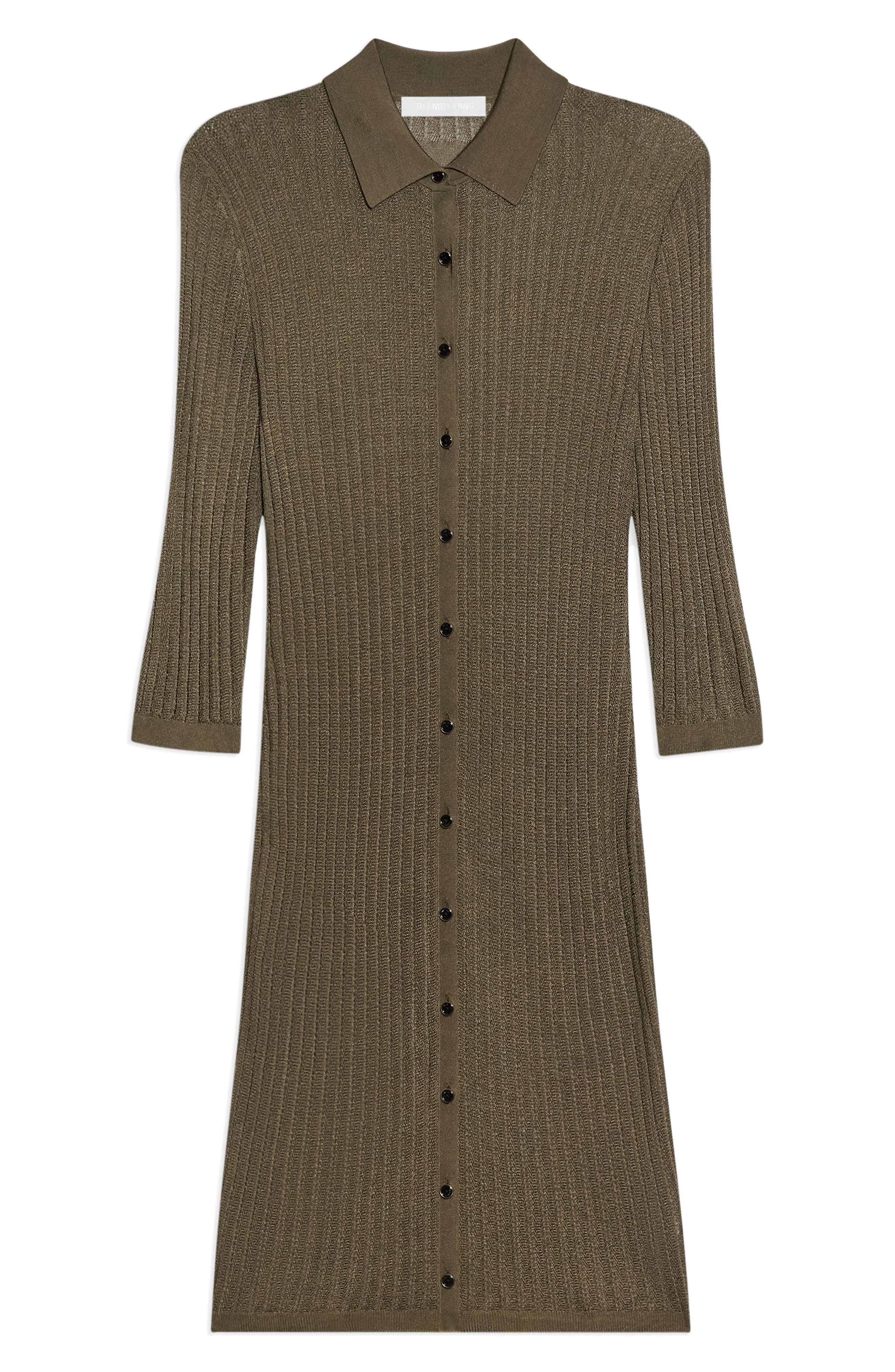 Helmut Lang Longline Pointelle Dress in Cognac at Nordstrom - 5