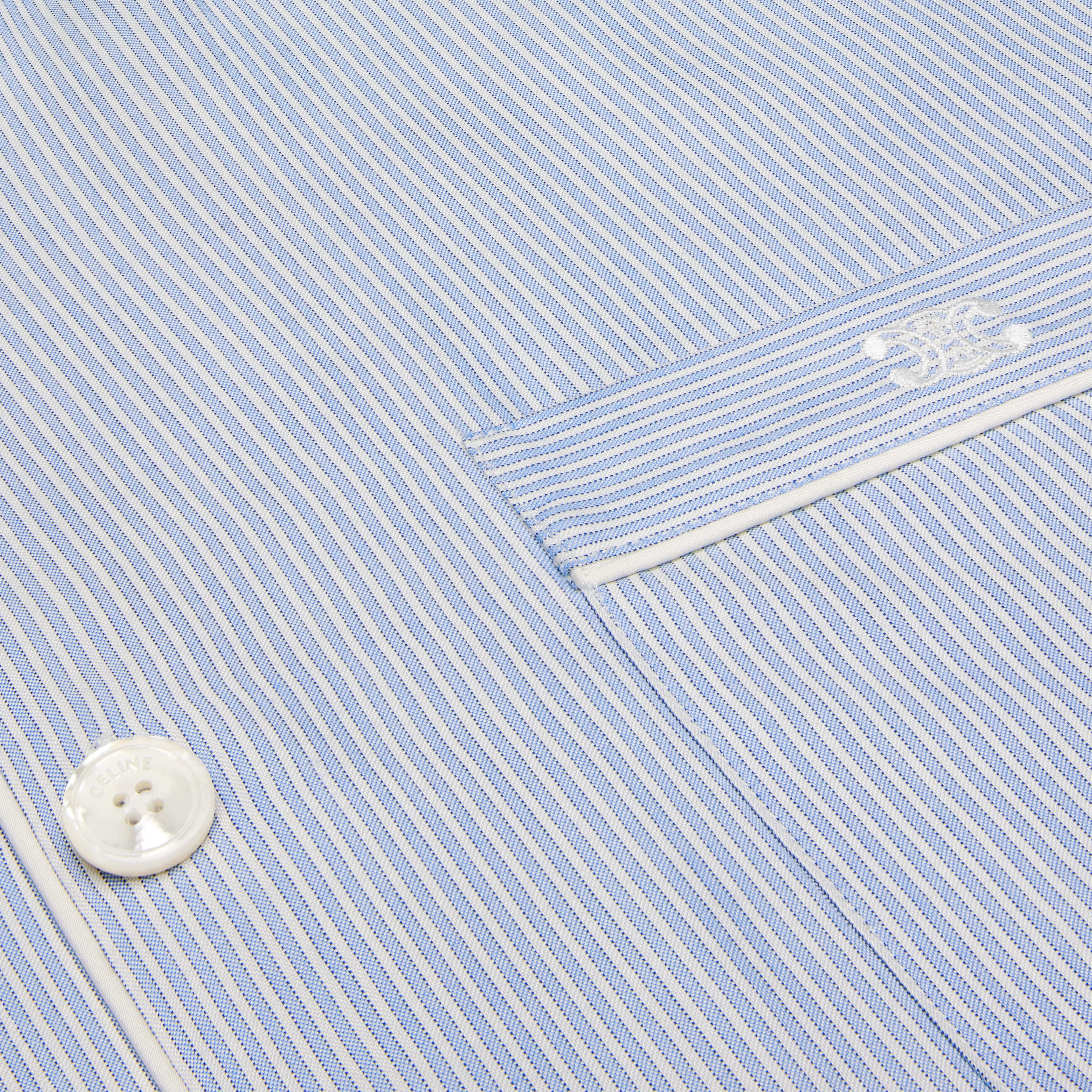 pajama shirt in striped silk - 4