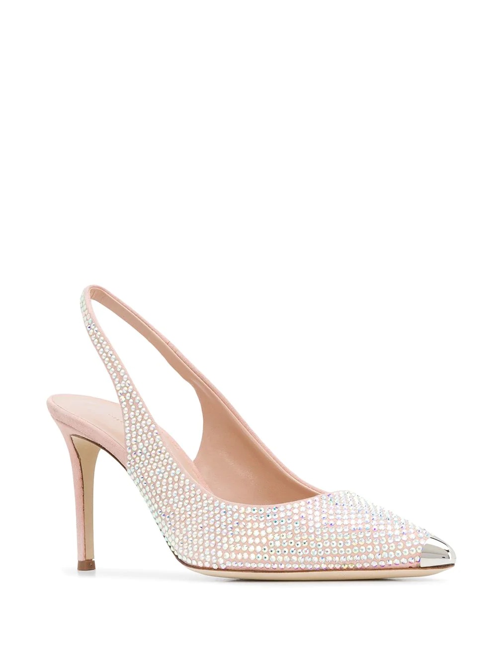 crystal-embellished slingback pumps - 2