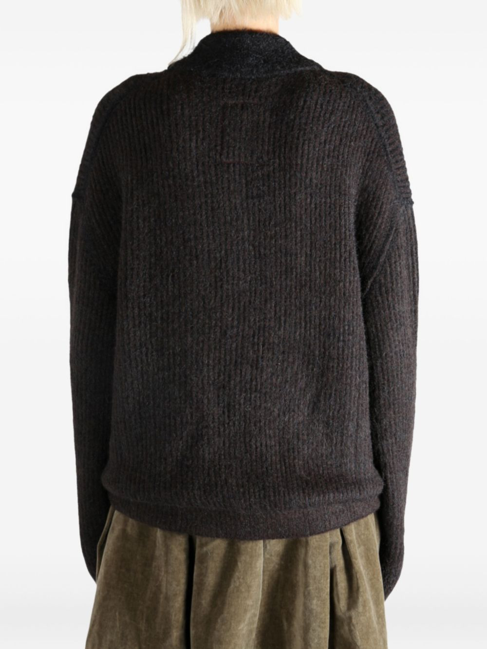 ribbed zip-front cardigan - 5