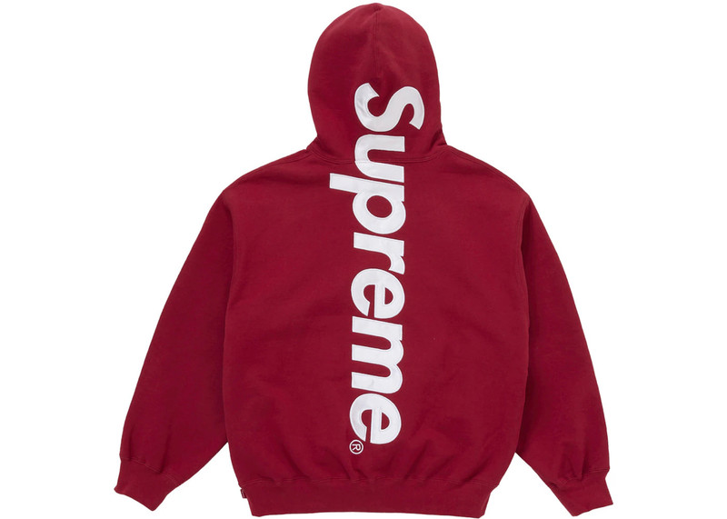 Supreme Supreme Satin Appliqué Hooded Sweatshirt (FW25) Red outlook