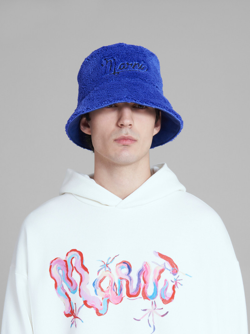 Marni BLUE TERRY BUCKET HAT WITH LOGO outlook