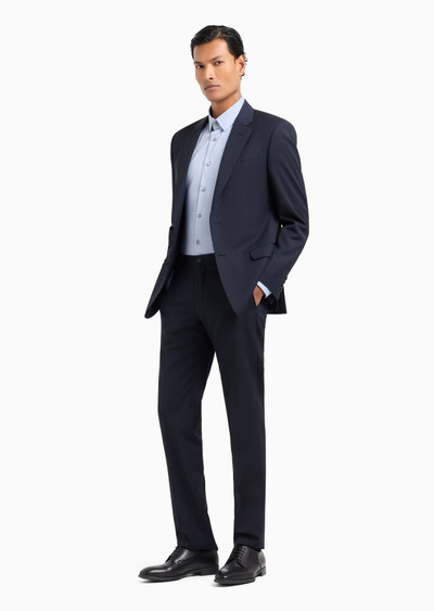 GIORGIO ARMANI Slim-fit shirt in stretch cotton poplin outlook