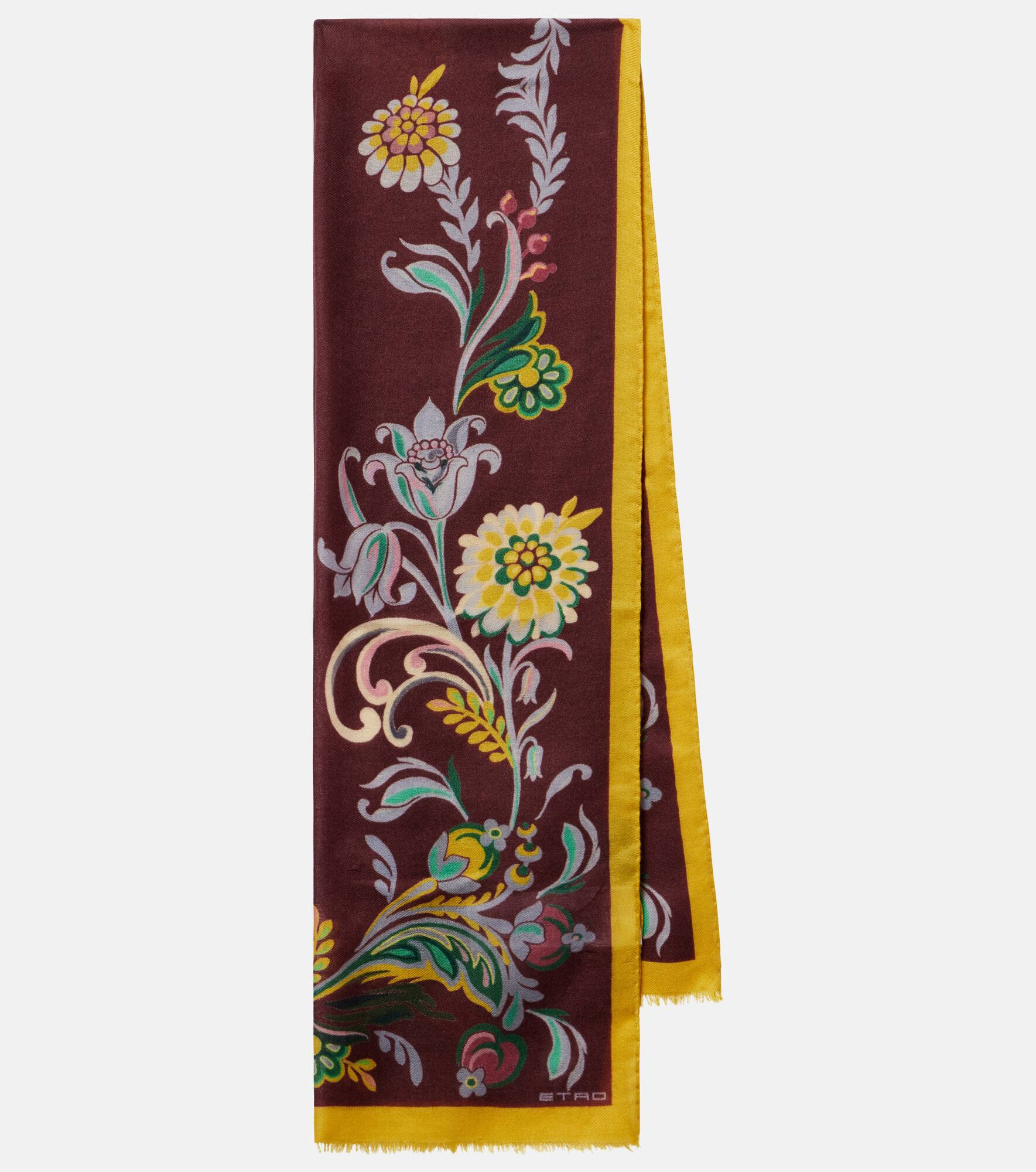 Printed wool cashmere and silk scarf - 1