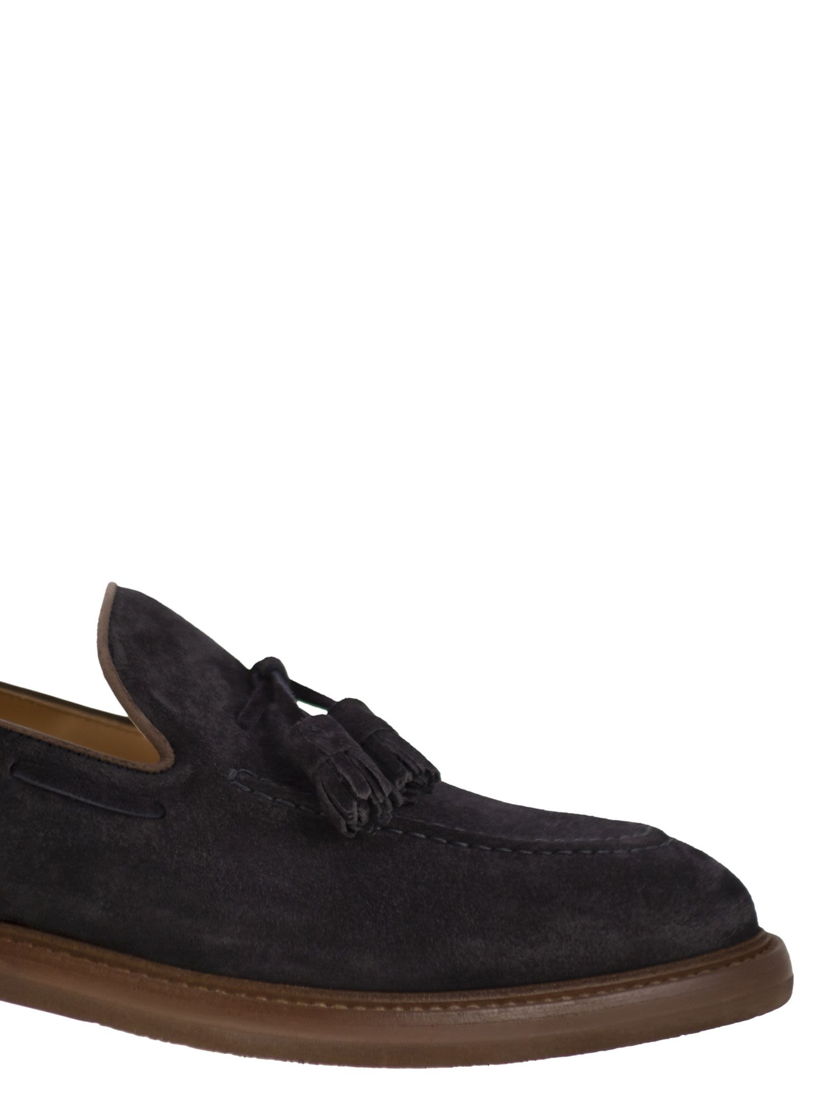 Brunello Cucinelli Men Suede Moccasins With Tassels - 6