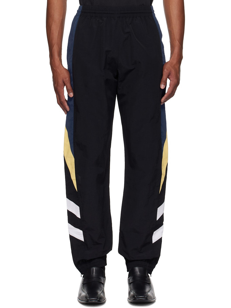 Black & Yellow Paneled Track Pants 1
