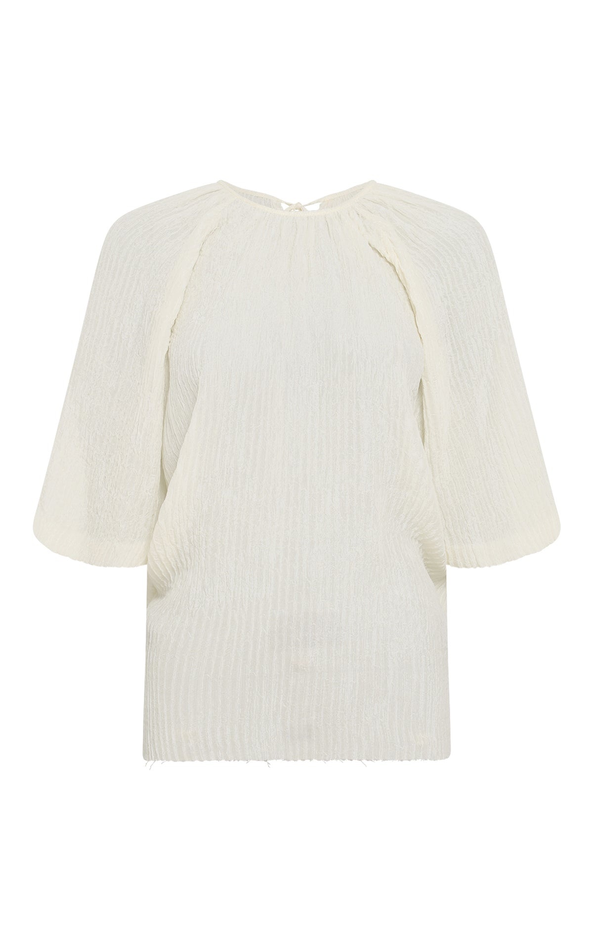 Nula Top in Ivory Plisse Silk - 1