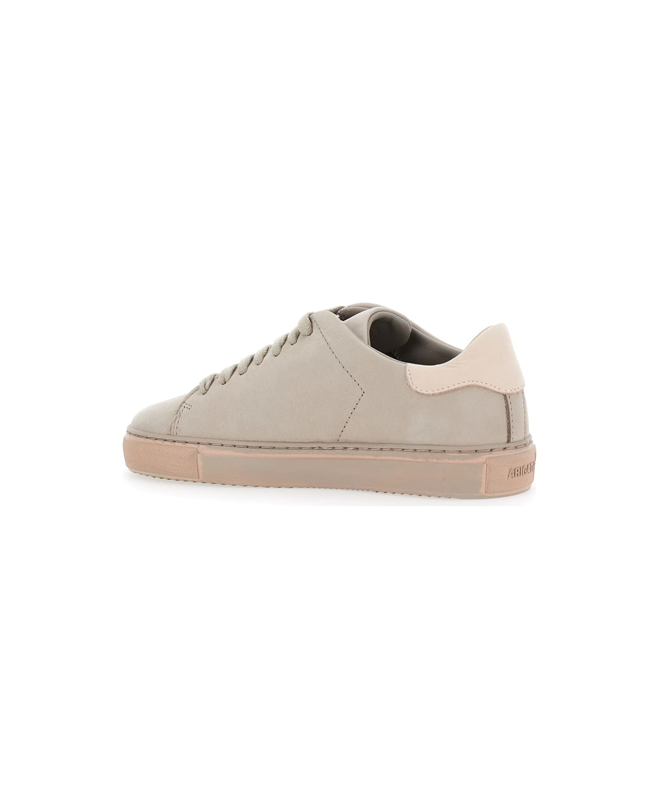 'clean 90' Grey Low Top Sneakers With Logo Embroidery On The Side In Leather Woman - 3