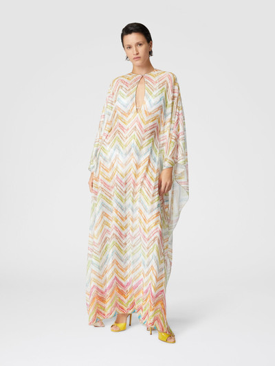 Missoni Long covered up in printed tulle with batwing sleeves outlook