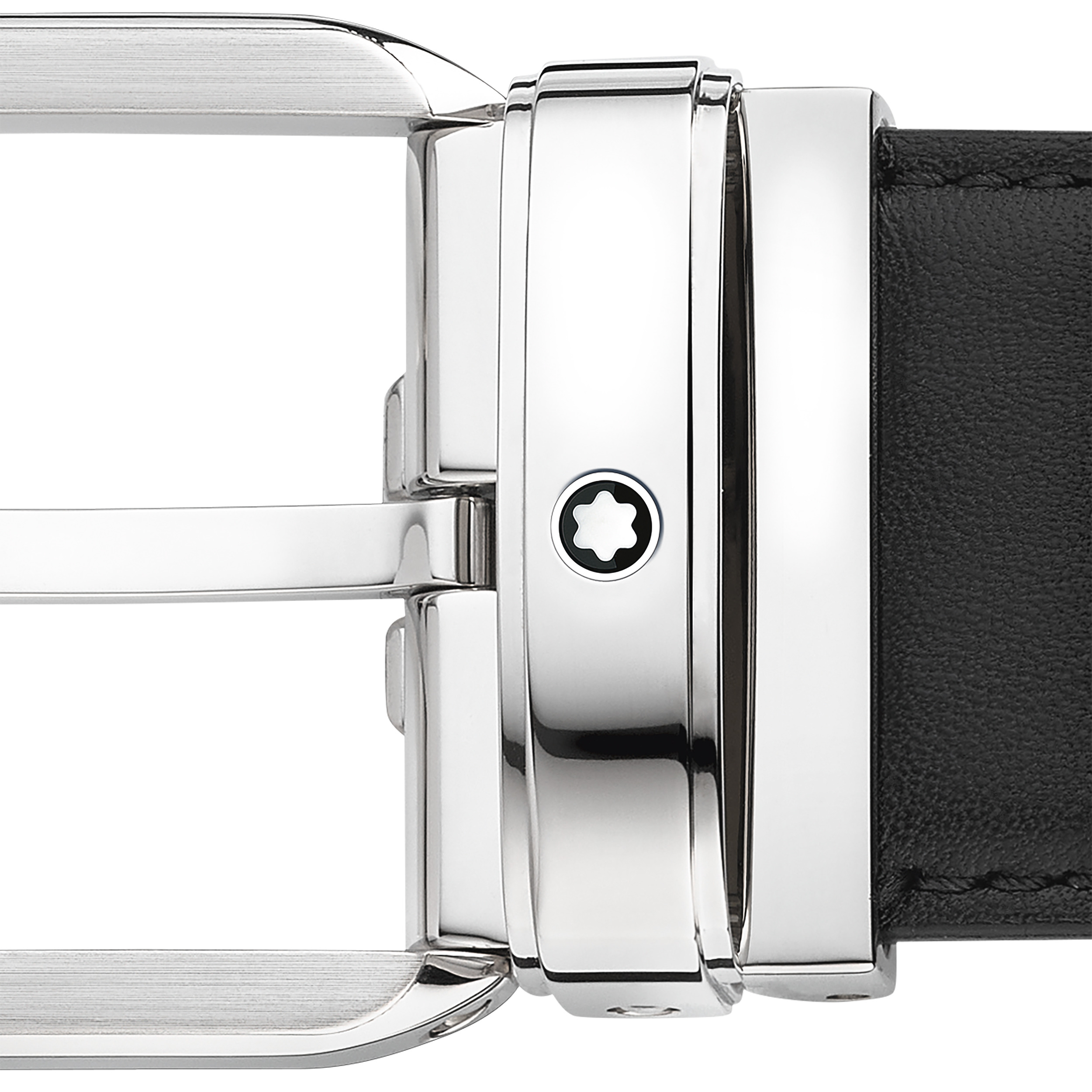 Black 35 mm leather belt - 3