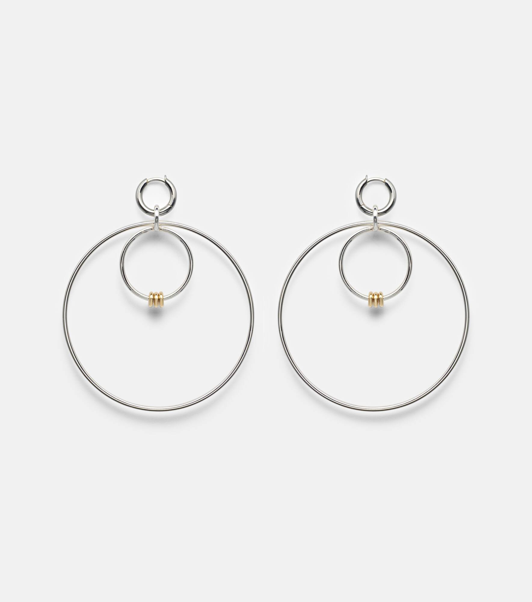 Echo sterling silver and 18kt gold hoop earrings - 4