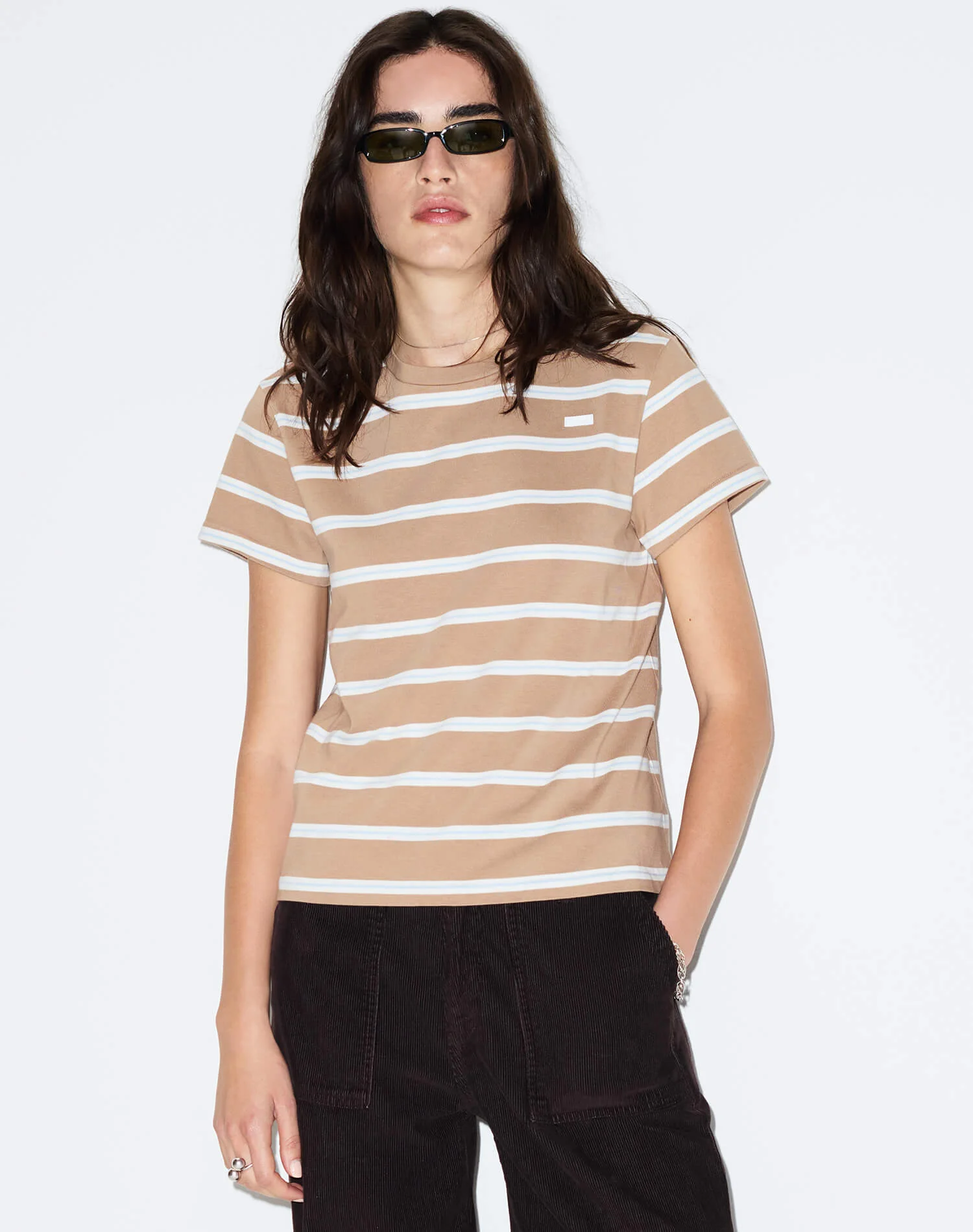 Classic Tee - Khaki Stripe - 1