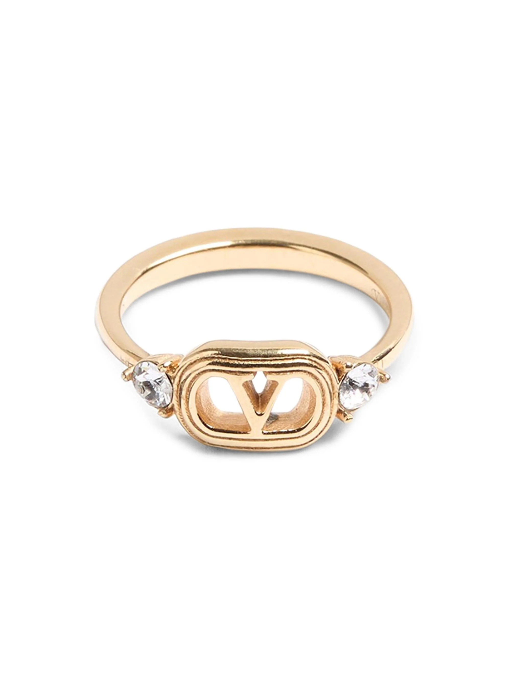 Women's Ovalette Ring in Metal and Swarovski Crystals - Gold Crystal - 1