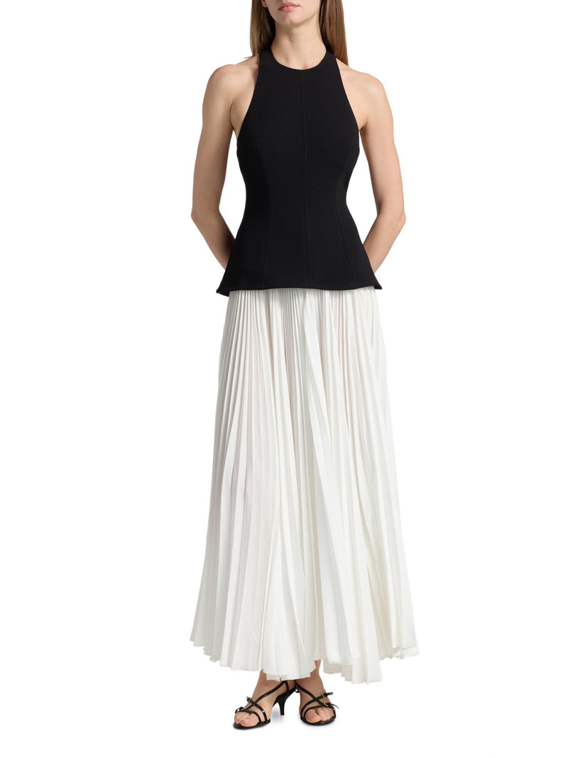 Women's Minhall Pleated A-Line Maxi Dress - Ivory And Black 3