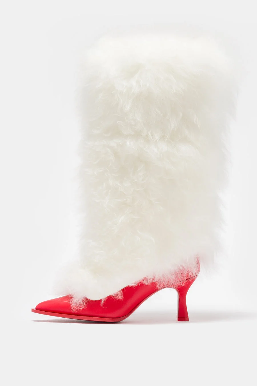 Ambush Heel in White/Red - 1