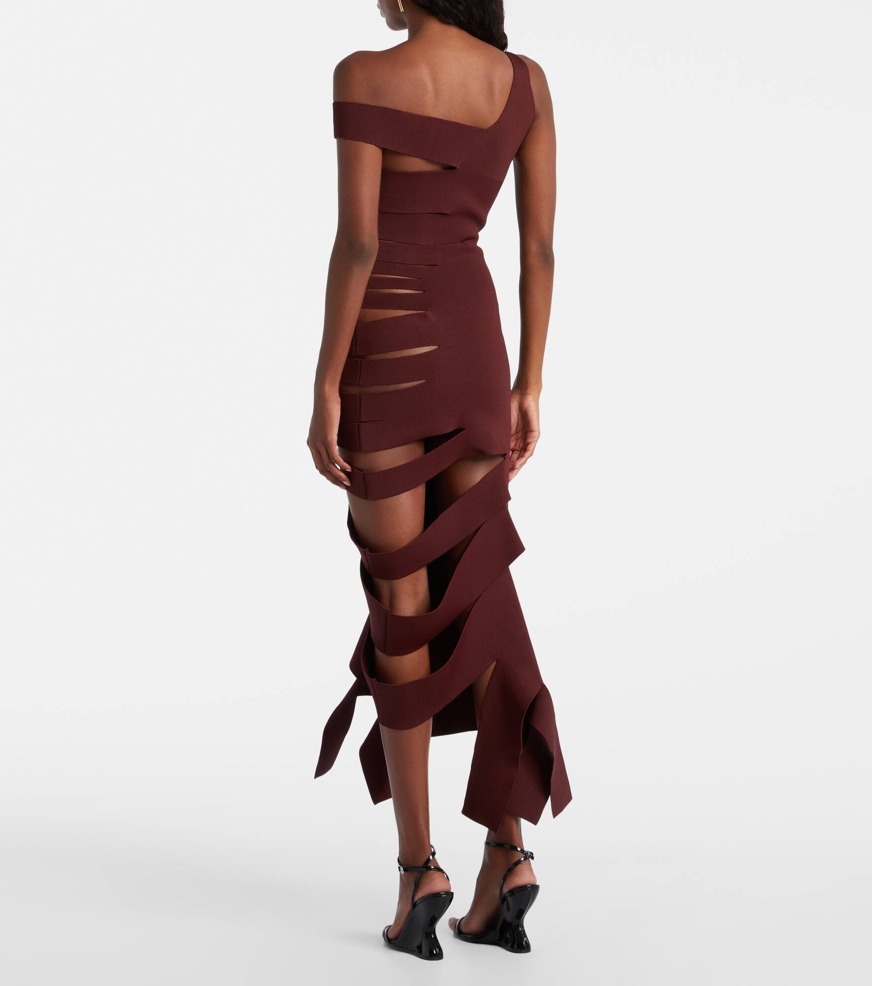 Asymmetric cut-out midi dress - 3