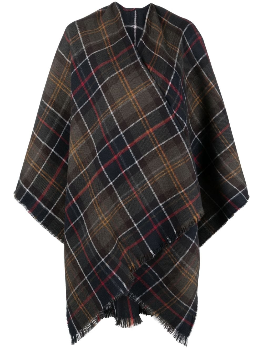 Montieth check-pattern poncho - 1