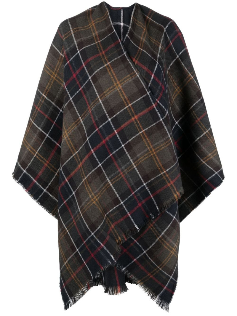 Montieth check-pattern poncho 1